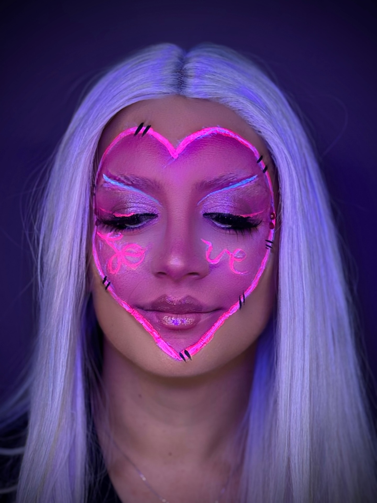 Heliana neon heart makeup post